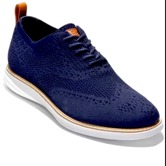 Cole Haan Men's Grand‎ Evolution Stitchlite Oxford in navy blue size 7 - Picture 1 of 5